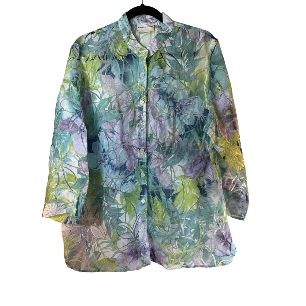 ALFRED DUNNER Women’s Floral Print Button Down Blouse / Size: 16W